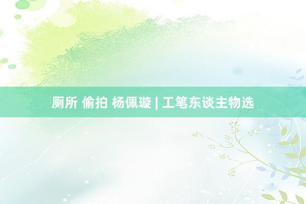厕所 偷拍 杨佩璇 | 工笔东谈主物选