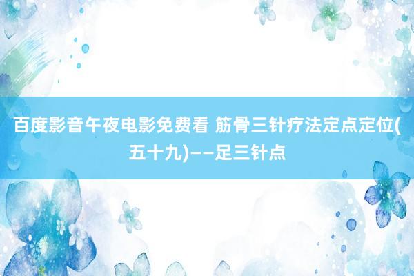 百度影音午夜电影免费看 筋骨三针疗法定点定位(五十九)——足三针点